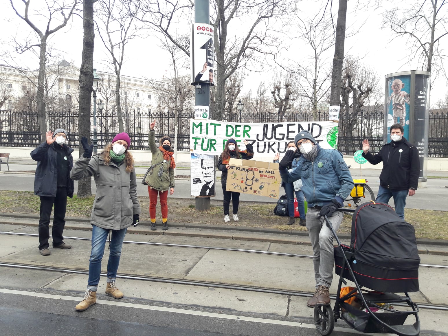 Teachers For Future bei einer Demonstration auf der Wiener Ringstraße