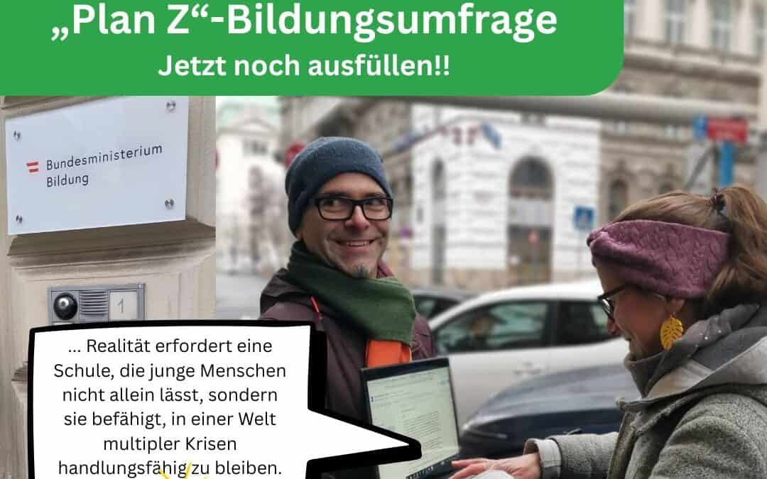 Wiederkehr vergisst die Klimakrise! TFF-Antwortvorlage für „Plan Z“-Bildungsumfrage